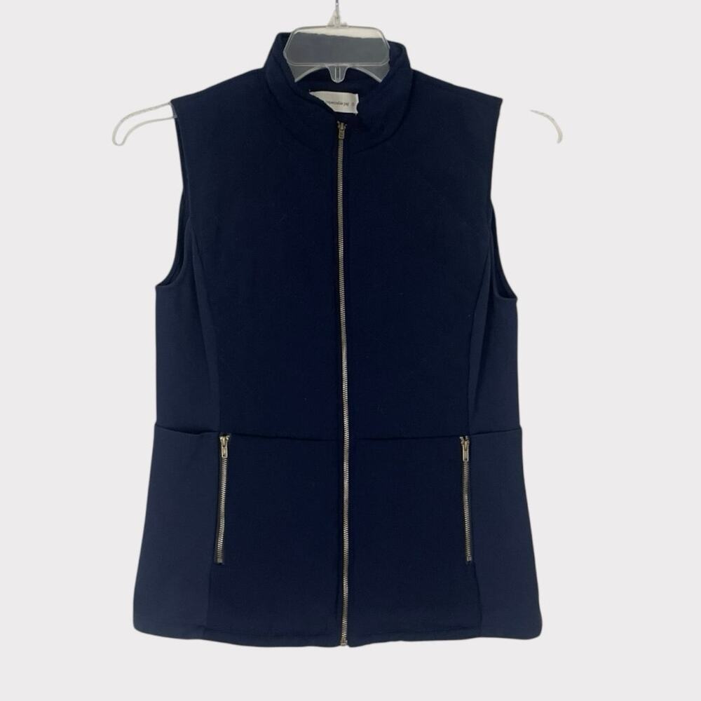 The Impeccable Pig Navy Blue Zip Up Puffer Vest - Picture 1 of 8